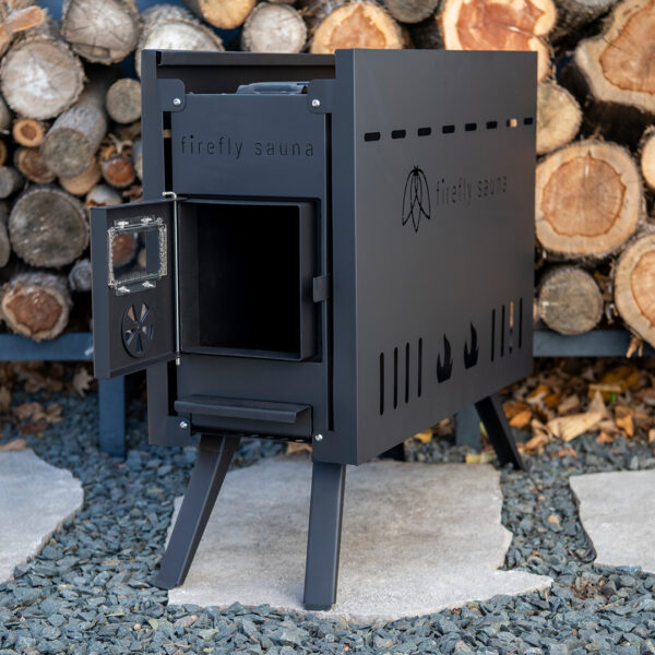 Beautiful FireFly lightweight portable wood-burning sauna stove